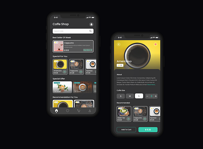 Coffe Shop Mobile App app coffe design mobile ui