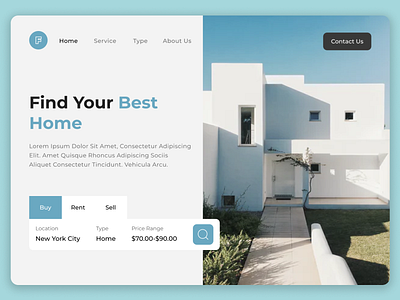 Landing Page Real Estate design home property ui web