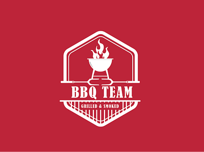 BBQTeam Logo design flat illustration logo minimal