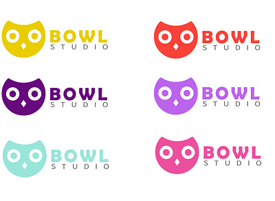 Bowl Studio Colored design flat illustration logo minimal