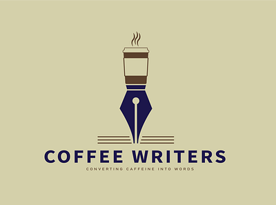 Coffee Writers Logo design flat illustration logo minimal