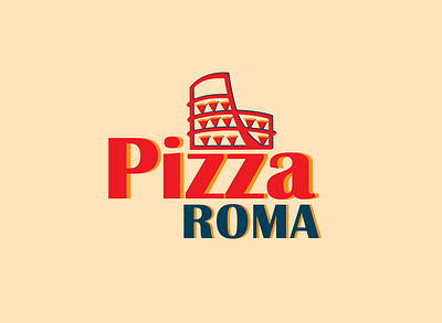Pizza Roma Logo design flat illustration logo minimal
