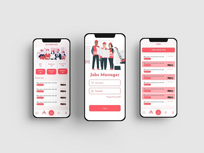 Jobs Manager App app design download mockup ui ux xd design