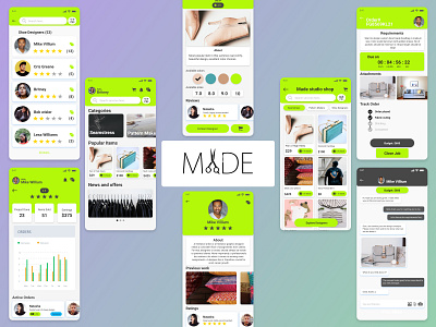 MADE APP Concept Design android branding chat dashboard design e commerce ecommerce ios minimal shop store ui ux