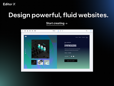 Design powerful, fluid websites. design editor x fluid graphic design grid landing page no code nocode shop store ui web web design website websites