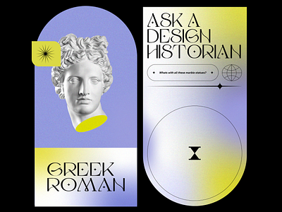 Greco-Roman Design Trend 3d ancient greece design editor x graphic design greek history illustration roman statue trend web design website