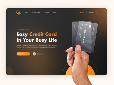 Creadit Crad Landing Page credit card creditcard design finance glassmorphism payement