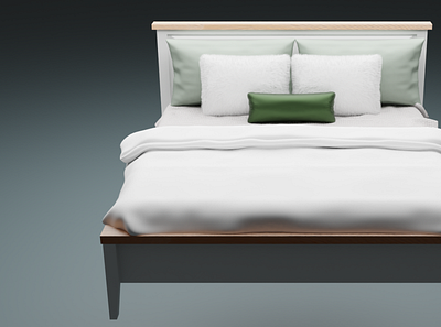 bed01 3dmodeling architecture bed bedding bedroom blender3d cycles design interior pillow render