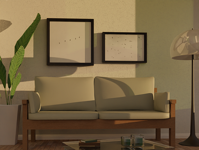 livingroom01 3dmodeling architecture blender3d couch cycles interior livingroom plant render