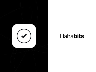 Hahabits Brand android app appicon black blackandwhite checkmark daily habit hahabits icon ios list logo logotype mobile task white