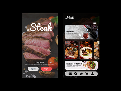 Steak App app food food app steak ui uidesign ux