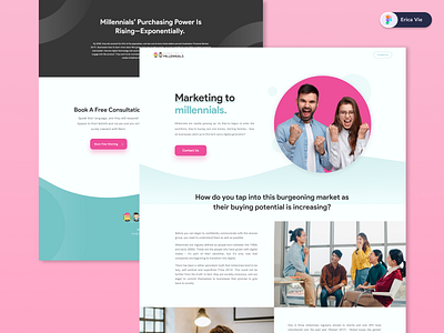 Website UI Design Mockup for Marketing To Millennials