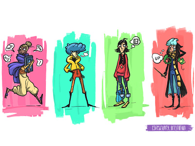 Wizarding school students character concept character design characters colorful concept art magic witch wizard