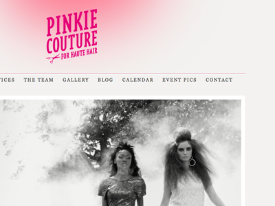 Pinkie Couture Homepage design fashion hairstyling interactive