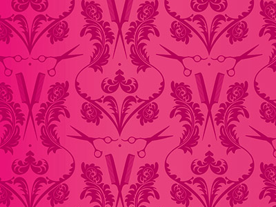 Toile Scissor & Comb Pattern illustration pattern pink vector