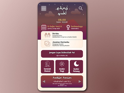 Eling Yuk Moslem App! app design dhikr islamic islamic art islamic design islamicart mobile app mobile app design mobile ui moslem moslem mobile app ui design
