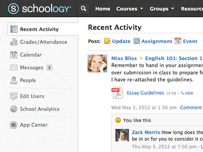 Schoology UI