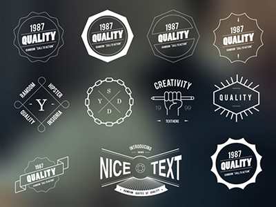 FREEBIE VECTOR HIPSTER INSIGNIA BADGES