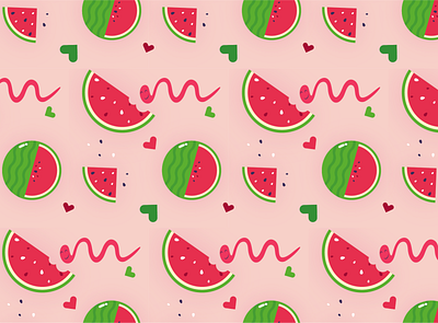 Summer Pattern adobeillustator design patterndesign watermelondesign watermelonpattern