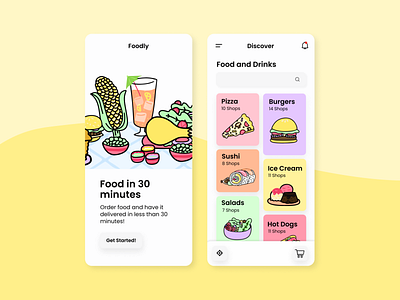 Munchies Illustrations for UI Design art design flat free illustration illustration design illustrations illustrations／ui ui ux