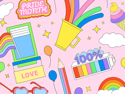Prepare for Pride with Stickers free freebies illustration illustration design illustrations illustrations／ui illustrator system ui ux