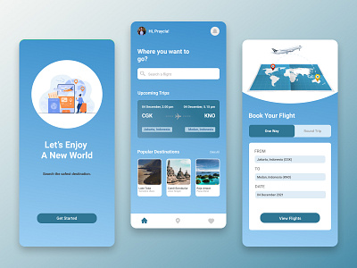 Ticket Booking App 2021 2d air plane android booking app clean design figma flight holiday ios minimalism mobile app product design ticket tourism ui uiux ux vacation