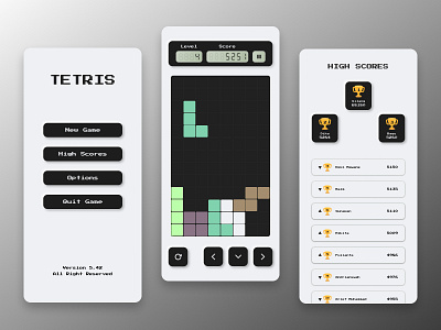 Tetris Mobile Game App by Ranti Sidauruk on Dribbble