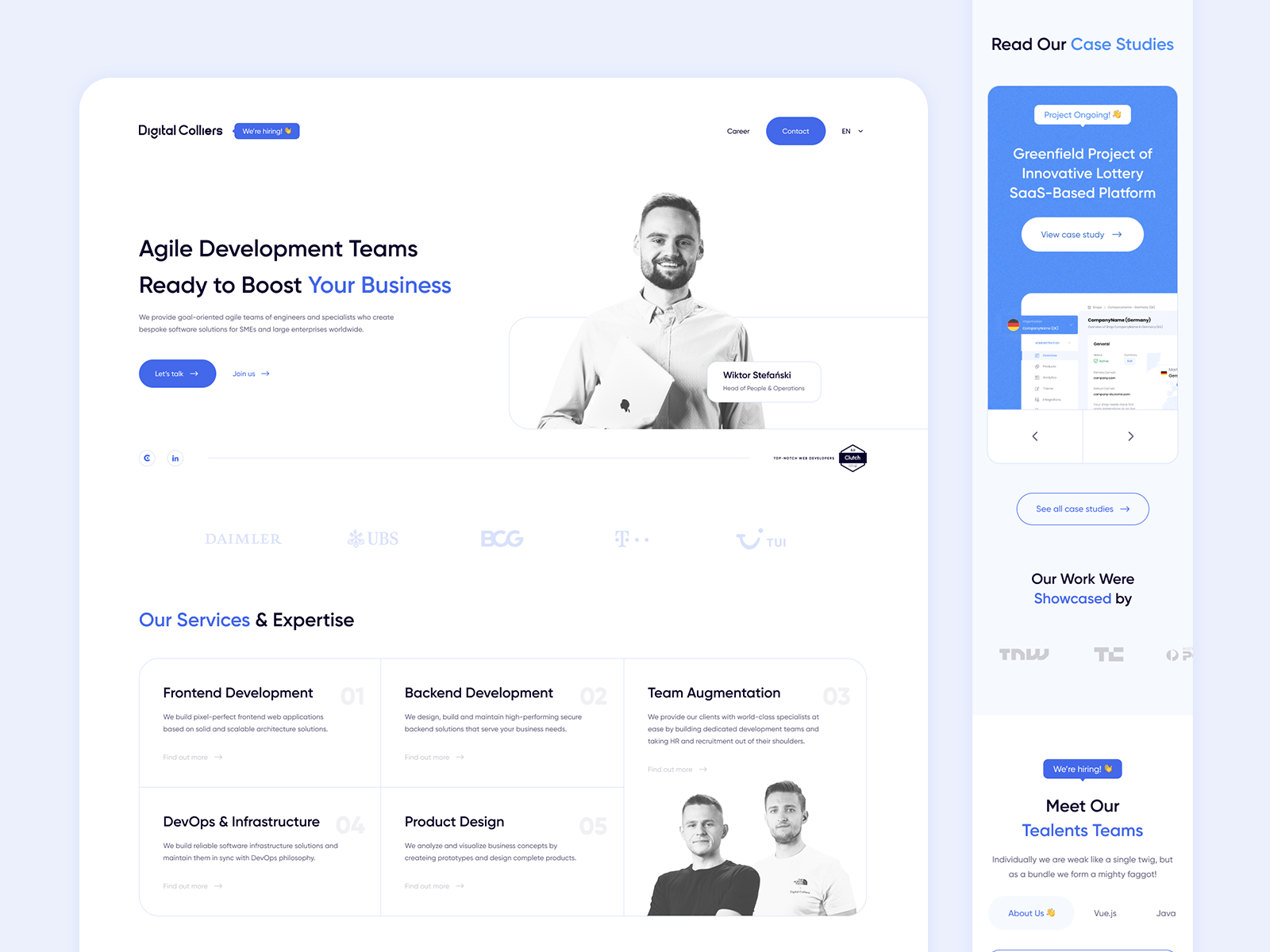 Digital Colliers Website by Jan Starzyk for Digital Colliers on Dribbble