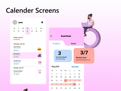 Calendar Screen figma illustration