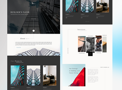 Builder brand landing page design ui ux
