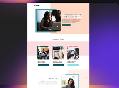 A landing page template for Female Business coach design ui ux