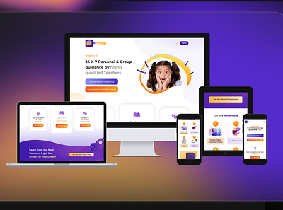 Responsive versions of E learning site for kids design ui ux