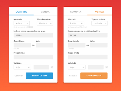 Almost daily UI - Home Broker Form