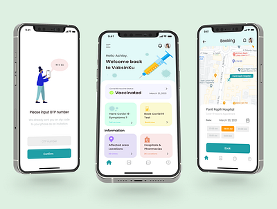 Vaccine Appointment Mobile App covid covid 19 covid19 design health app healthcare healthy invitation ios mobile mobile app design mobile design mobile ui ui uidesign uiux userexperience userinterface ux vaccination