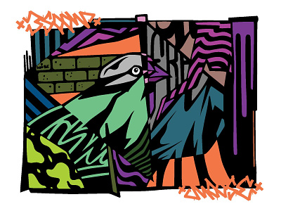 "Baku Bird" bird art bird illustration digital art digital illustration flatart graphiart illustration vectorart