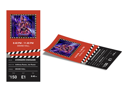 Movie Ticket avengersendgame branding design graphic design illustraion ticket