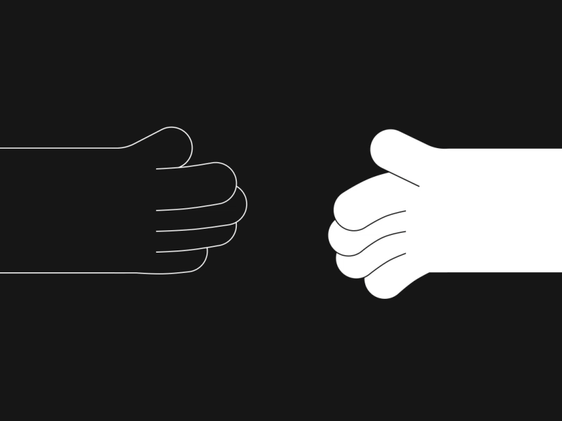 Fist Bump animation animation 2d fist bump line art motion graphic pri creative rubberhose