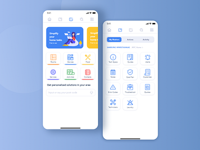 Home Helper App Concept app design flat home illustration minimal mobile ui ux