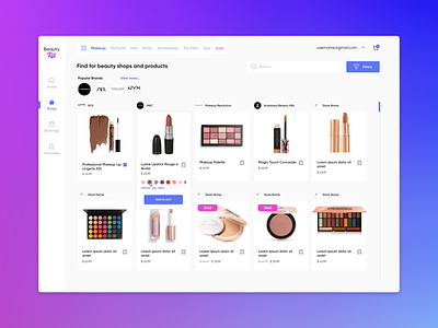 Beauty Platform Web App Concept