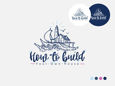 How to build Your Own House art background branding colors design doodle flat illustration lined logo presentation vector