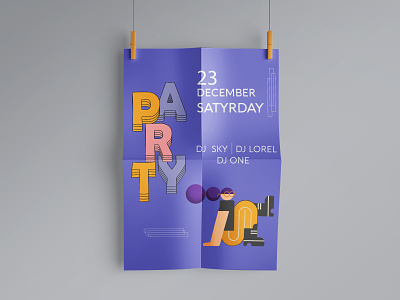 Dance party poster design graphic design illustration vector