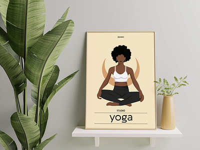 Yoga studio poster design graphic design illustration vector