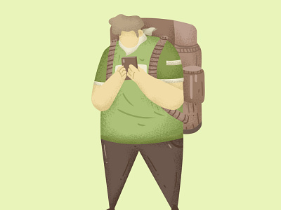 Vector character Ilustration - Fat man design illustration vector