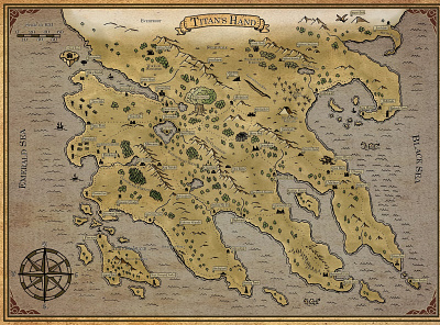 Titan's Hand fantasy fantasy art illustration map maps