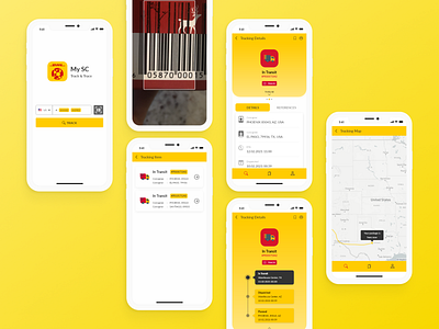 DHL MySC Track & Trace App Redesign adobe xd android apps dailyui delivery design inspiration interface ios logistic mobile package redesign shipment tracing tracking ui uidesign ux yellow