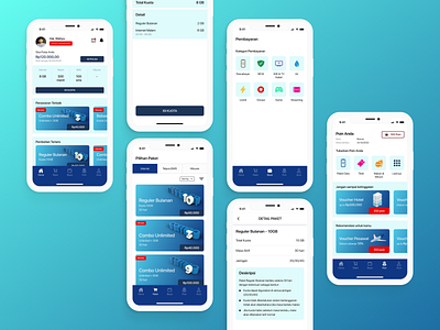 Internet Provider App Design android blue challenge dailyui data design figma gradient inspiration interface internet ios management mobile package payment promotion provider ui ux