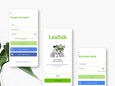 Leafish - an online Plant delivery app. Daily UI Challenge app deisgn daillyui daily ui challeng dailyui ui uidesign user interface ux uxd uxdesign web design