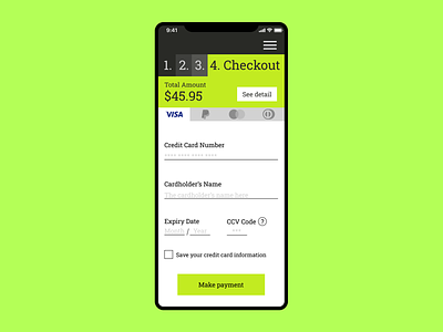 Daily UI #2: Checkout page app app design application checkout credit card checkout creditcard daily 100 challenge daily ui dailyui figma flat mobile ui ui design uichallenge uiconcept