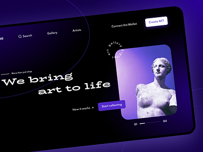 NFT Landing page (Dark theme) dark design landing nft ui ux