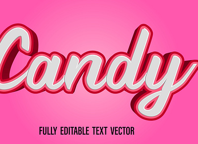 Candy 3D Text Effect Cute Text Style 3d branding graphic design